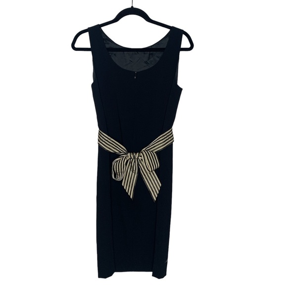Moschino black‎ Sheath Dress with Grogain Ribbon Tie - Picture 2 of 7